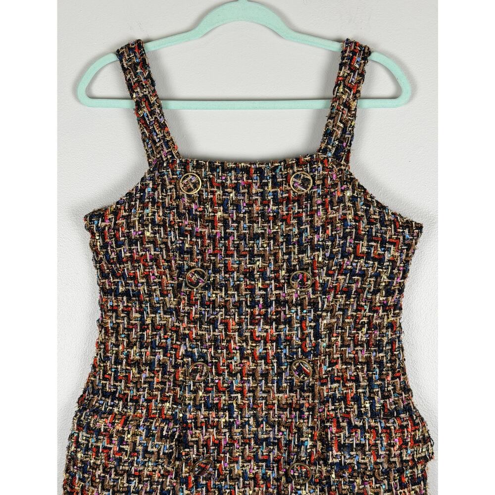 NEW Anthropologie J.O.A. Shimmer Tweed Sheath Mini Dress Multicolor Large - Picture 7 of 15